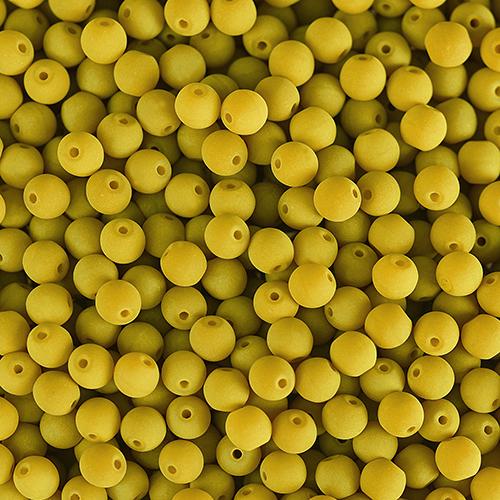 2800109 Czech Glass Velvet 6mm Yellow Green 30pcs