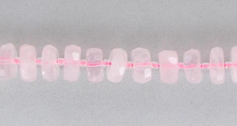 1410290 Rose Quartz 6x12mm Faceted Rondel