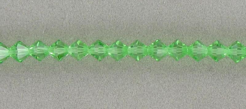 2705254 Preciosa Peridot 4mm Bicone, 31 Beads