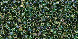 CB11T1829 Toho Treasure 11/0 Forest Green/L Jonquil Ab