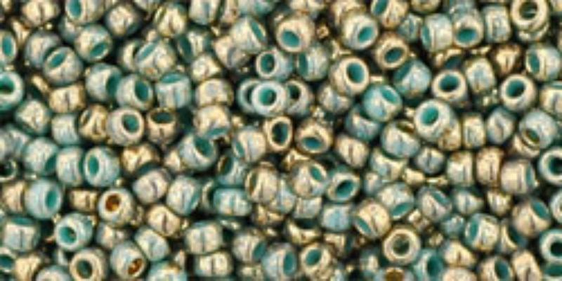 SB11T1703 Toho 11/0 Gilded Marble Turquoise