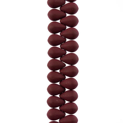 2800404 Czech Glass Velvet 6x9mm Drop Maroon Brown 38pcs