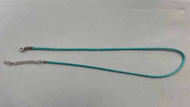 808509 Waxed Cord Necklace Turquoise 18"